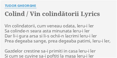 vin colindatorii versuri